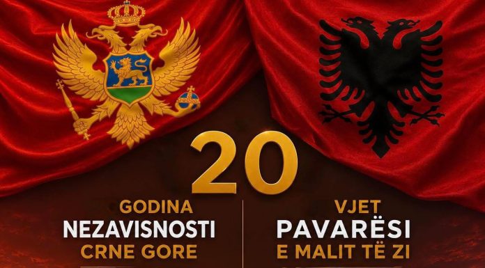 MESAZHE URIMI PËR 20-VJETORIN E PAVARËSISË SË MALIT TË ZI